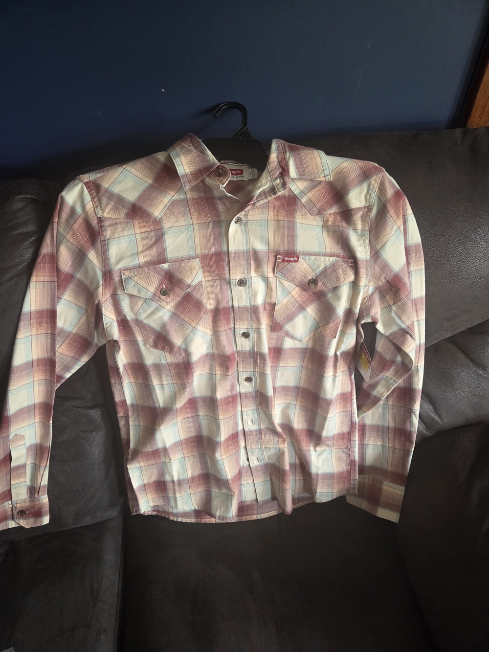 Wrangler Men's Red Plaid Western Shirt